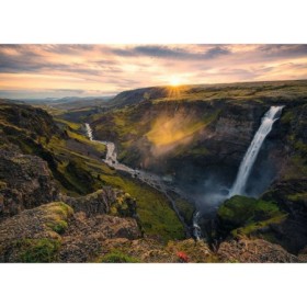 Puzzle Cascada Haifoss Islanda, 1000 Piese Ravensburger - 1